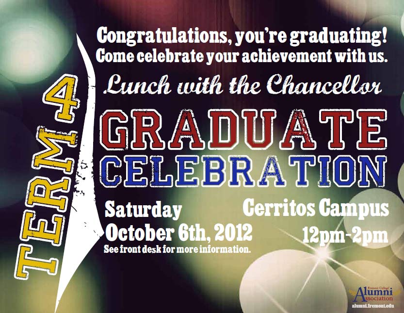 Graduate Celebration for Term Four Graduates on October 6th