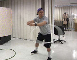 fremont college student obstacle course hula hoop