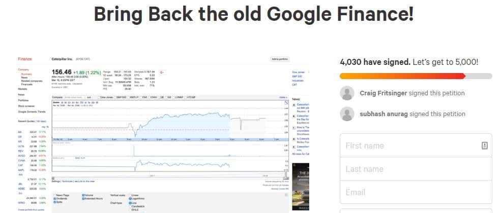 Google Finance Portfolio Chart